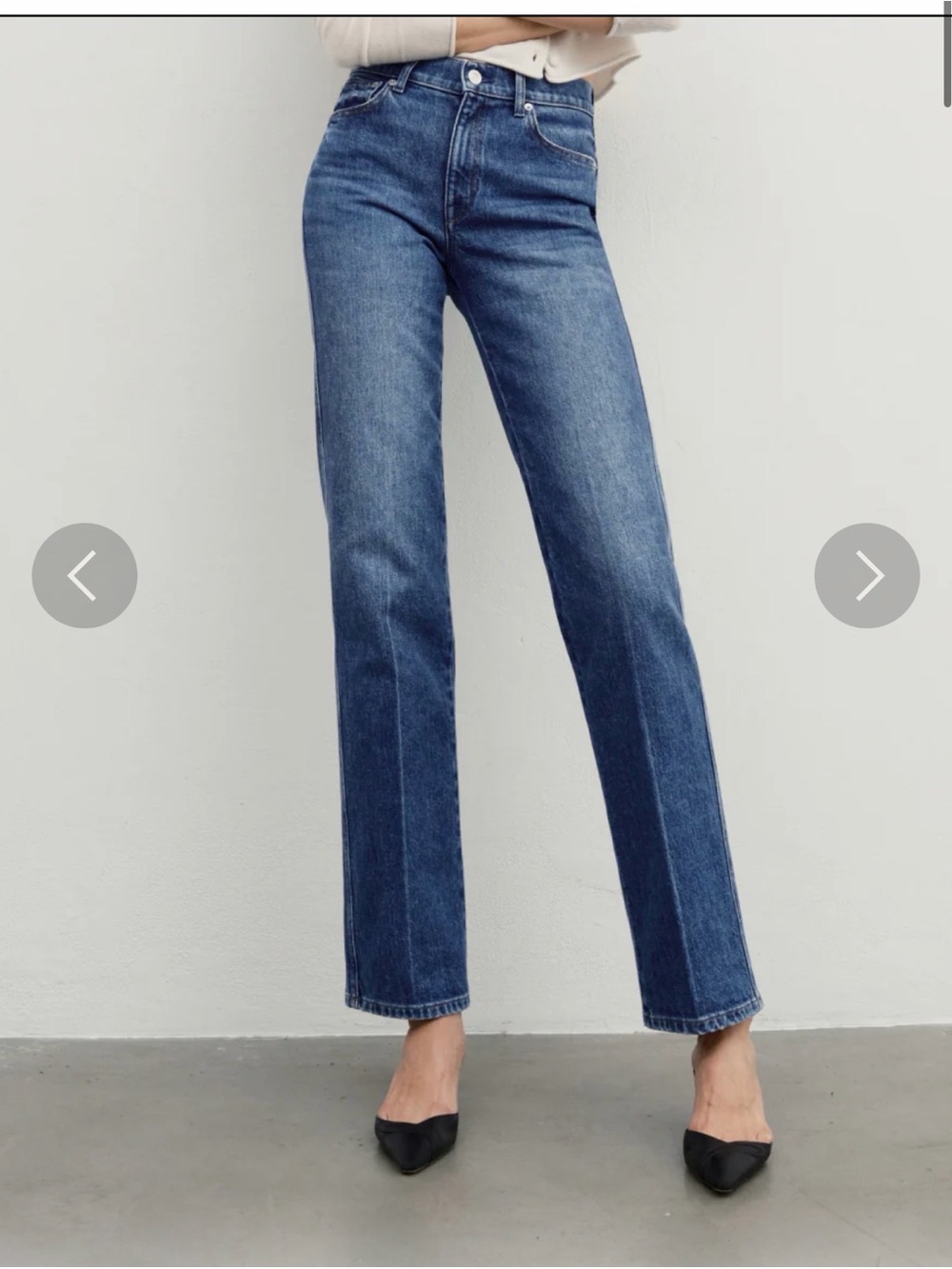 AYR Women's Straight Leg Jeans in Mid Wash Blue